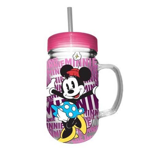 Minnie Mouse 24 oz. Plastic Mason Jar